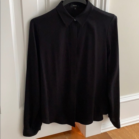Theory Tops - Theory Silk Black Shirt Theory Tops - Theory Silk Black Shirt